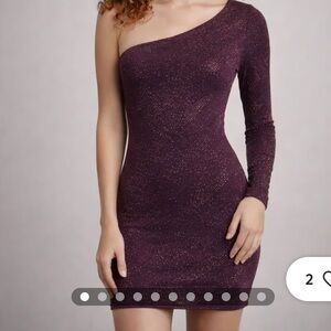 Marciano One-shoulder Burgundy Mini Dress - Size XS